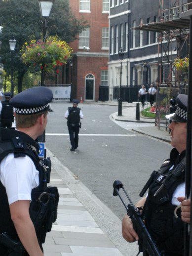 Some well guarded street in central London