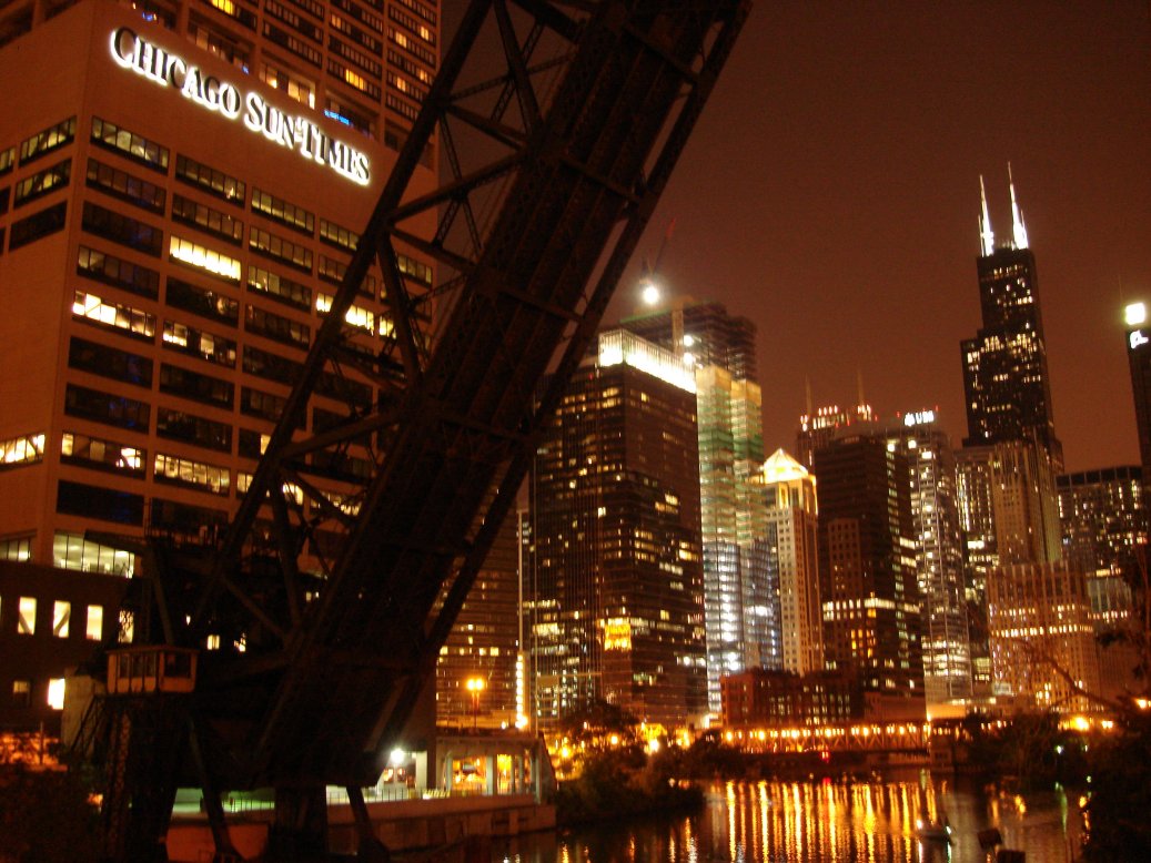 I still call it the Sears Tower in the distance with the 2 antenna.  Some bright spark named it around 2010 as the (bruce?) Willis Tower.