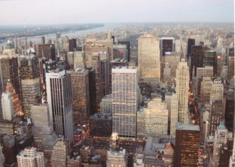 The views looking north, towards Central park, from the top of the tower