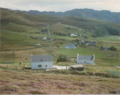 The picturesque Tarskavaig from the hills behind